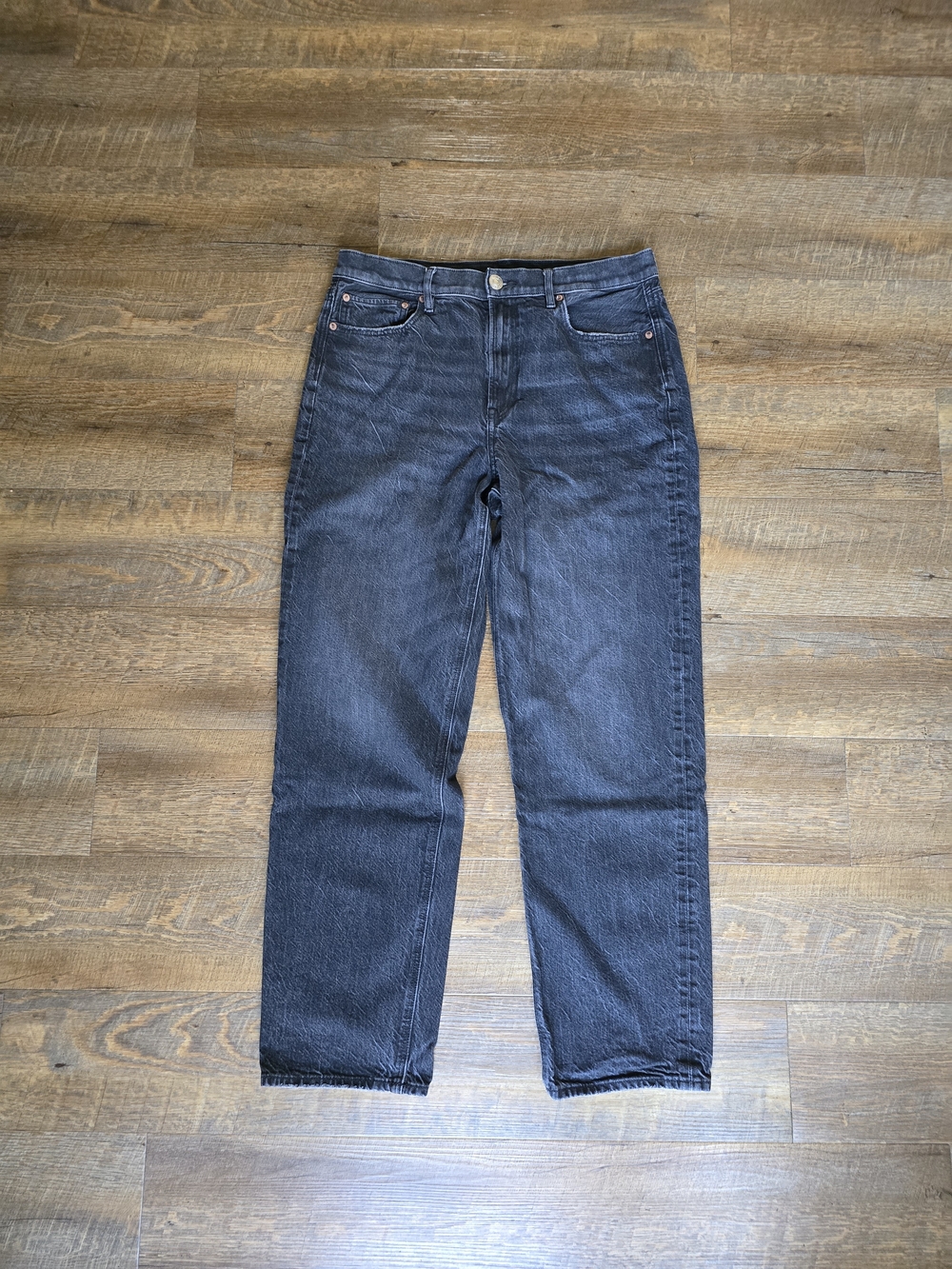 American Eagle Black Wash Straight Leg Jeans Size 12 X-Long